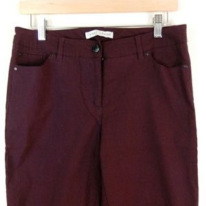Burgundy cropped skinny pants trousers size 8